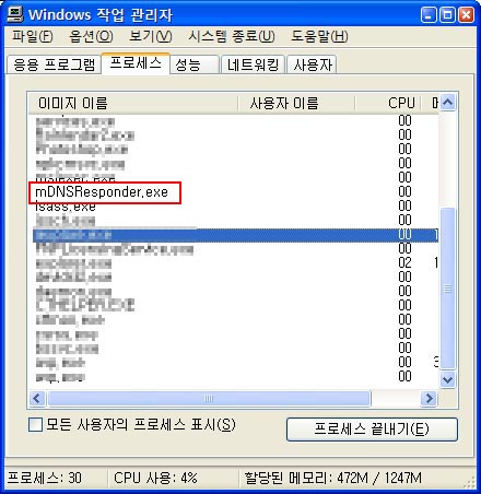 mDNSResponder.exe-x-x 프로세스.jpg