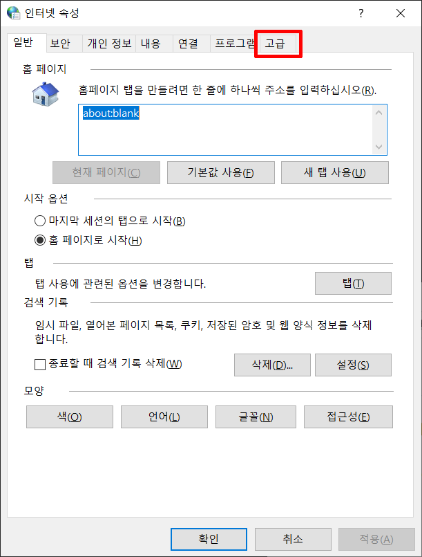 인터넷 속성 일반 탭.png